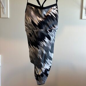 Nike Black and Gray Women's One Piece Swimsuit